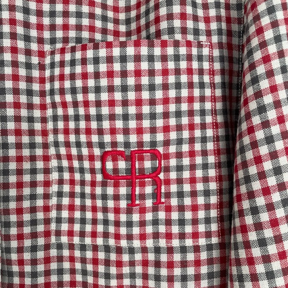 CAROLINE ROHMER Rue De La Paix Paris Vintage Checkered Wool Blend Button Down - Picture 2 of 9
